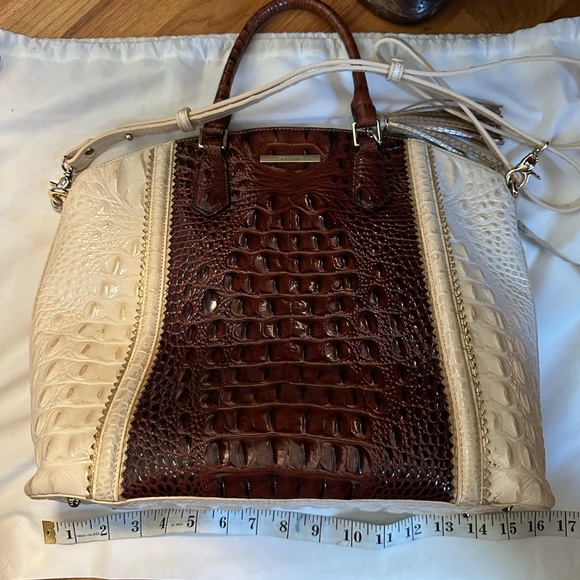 Large Duxbury Satchel Pecan Soriano by Brahmin - Picture 11 of 13